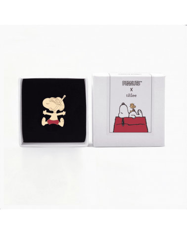 Spilla Snoopy subacqueo - Spilla dorata con oro fino Titlee spiritose spille colorate particolari eleganti donna da giacca uomo