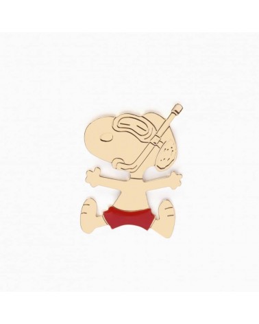 Diving Snoopy Pin - Gold plated pin Titlee broches and pins hat pin badges collectible