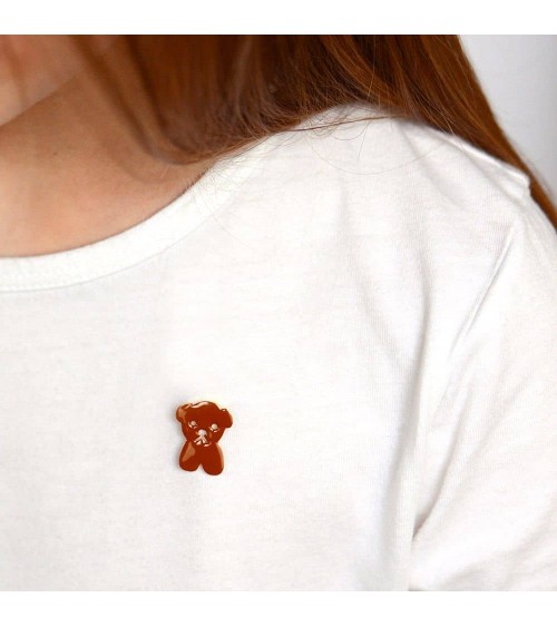 Spilla cucciolo SNUFFY x Miffy - Spilla dorata con oro fino Titlee spiritose spille colorate particolari eleganti donna da gi...