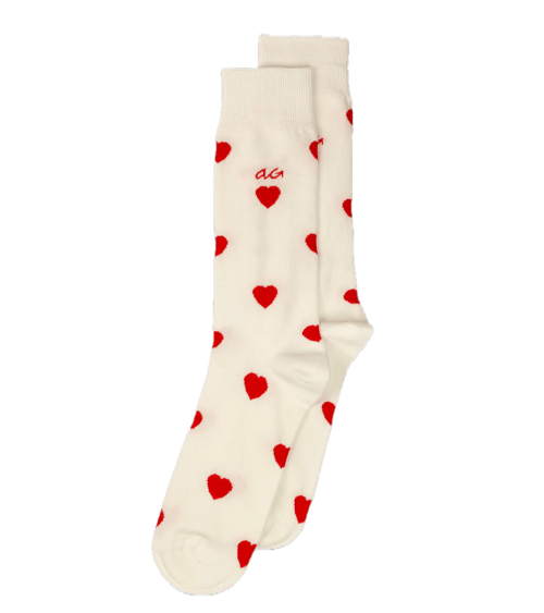 Cuori - Calze in cotone biologico - Bianco sporco