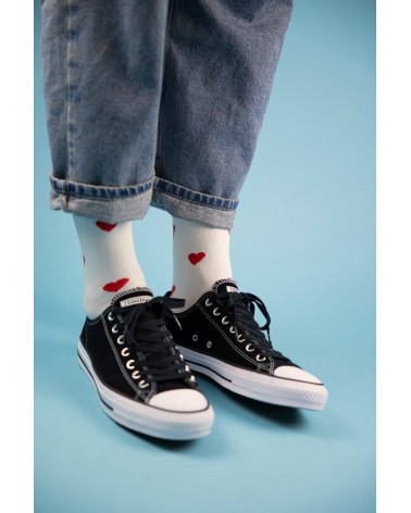 Herzen - Coole Socken aus Bio Baumwolle - Off-White Alfredo Gonzales socke kuschelsocken für damen lustig herren farbige cool...