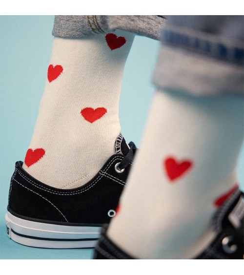 Herzen - Coole Socken aus Bio Baumwolle - Off-White Alfredo Gonzales socke kuschelsocken für damen lustig herren farbige cool...