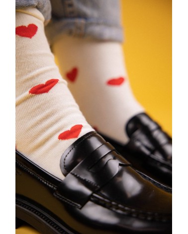 Herzen - Coole Socken aus Bio Baumwolle - Off-White Alfredo Gonzales socke kuschelsocken für damen lustig herren farbige cool...