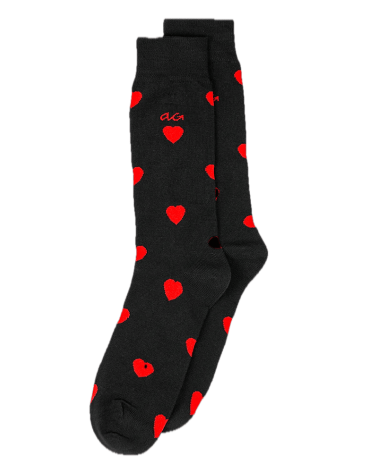 Coeurs - Chaussettes fantaisie en coton bio - Noir Alfredo Gonzales jolies pour femme originales pour homme chausset rigolote...