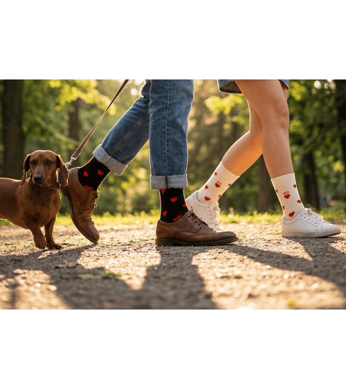 Hearts - Fun Organic Cotton Socks - Black