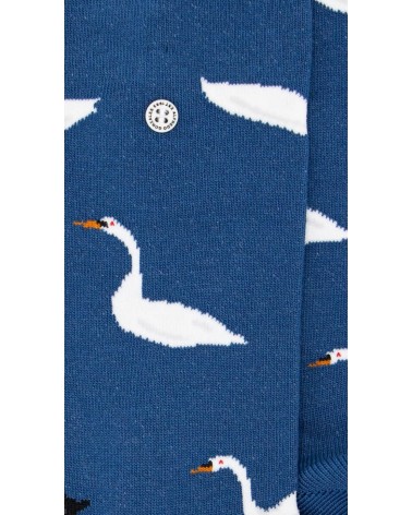 Lac des Cygnes - Chaussettes fantaisie en coton - Bleu Alfredo Gonzales jolies pour femme originales pour homme chausset rigo...
