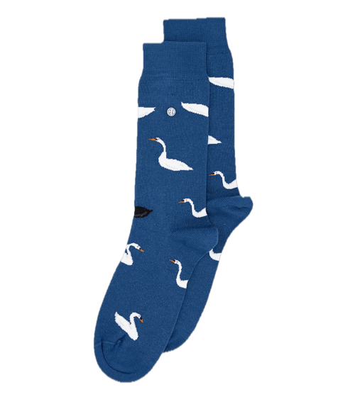 Lac des Cygnes - Chaussettes fantaisie en coton - Bleu Alfredo Gonzales jolies pour femme originales pour homme chausset rigo...
