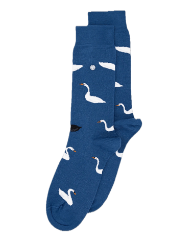 Schwanensee - Coole Socken aus Baumwolle - Blau Alfredo Gonzales socke kuschelsocken für damen lustig herren farbige coole so...