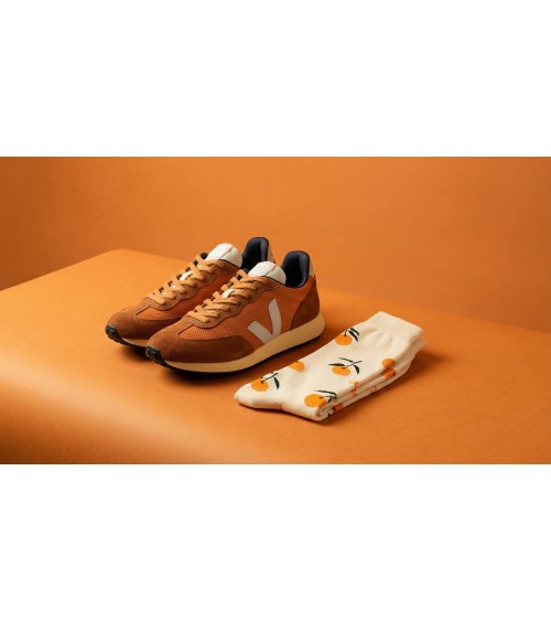 Tangerine - Fun Organic Cotton Socks - Off White