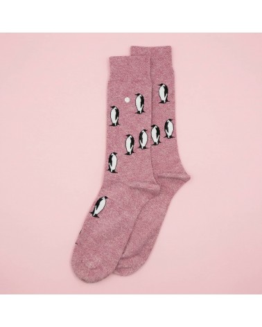 Der Pinguin - Coole Socken aus Baumwolle - Rosa Meliert Alfredo Gonzales socke kuschelsocken für damen lustig herren farbige ...
