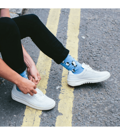 Le Pingouin - Chaussettes fantaisie en coton - Bleu chiné Alfredo Gonzales jolies pour femme originales pour homme chausset r...