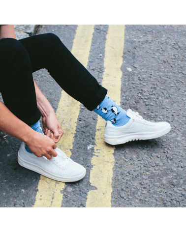 Le Pingouin - Chaussettes fantaisie en coton - Bleu chiné Alfredo Gonzales jolies pour femme originales pour homme chausset r...