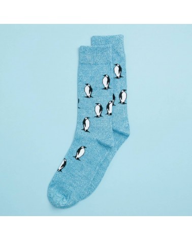 Le Pingouin - Chaussettes fantaisie en coton - Bleu chiné Alfredo Gonzales jolies pour femme originales pour homme chausset r...