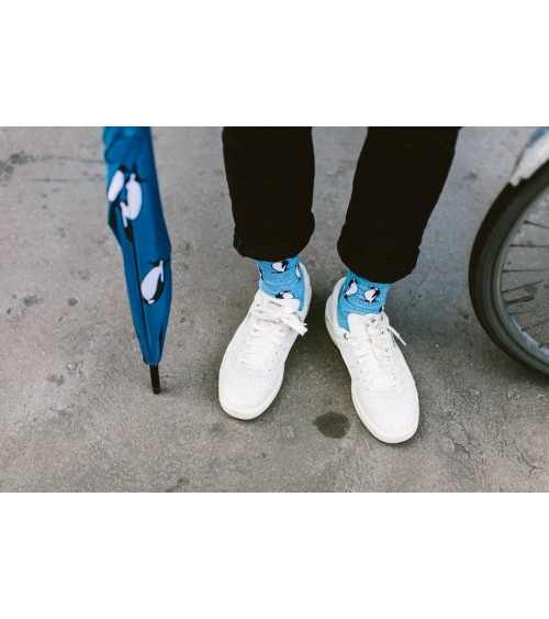 Le Pingouin - Chaussettes fantaisie en coton - Bleu chiné Alfredo Gonzales jolies pour femme originales pour homme chausset r...