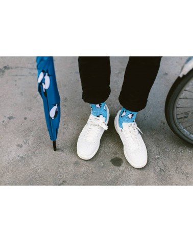 Der Pinguin - Coole Socken aus Baumwolle - Blau Meliert Alfredo Gonzales socke kuschelsocken für damen lustig herren farbige ...