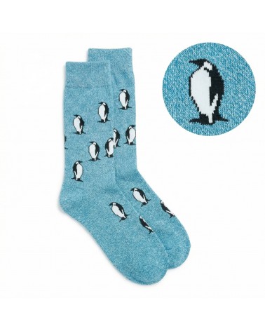 Le Pingouin - Chaussettes fantaisie en coton - Bleu chiné Alfredo Gonzales jolies pour femme originales pour homme chausset r...