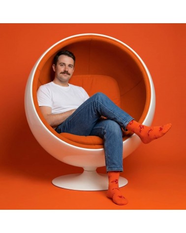 Créatures Marines - Chaussettes fantaisie en coton - Orange Alfredo Gonzales jolies pour femme originales pour homme chausset...