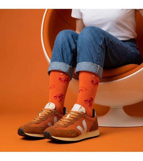 Créatures Marines - Chaussettes fantaisie en coton - Orange Alfredo Gonzales jolies pour femme originales pour homme chausset...