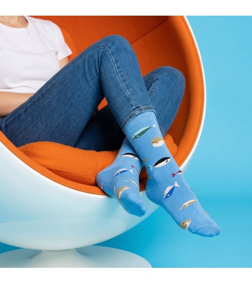 Pesci - Calze in cotone - Azzurro chiaro