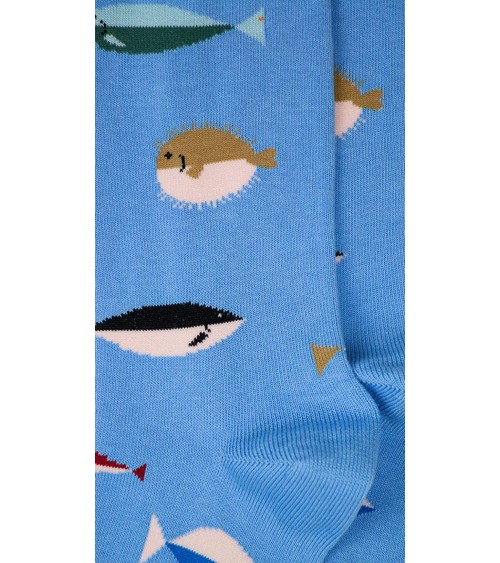 Fische - Coole Socken aus Baumwolle - Hellblau Alfredo Gonzales socke kuschelsocken für damen lustig herren farbige coole socken