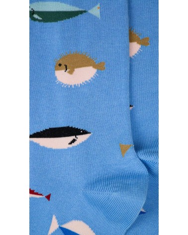 Fische - Coole Socken aus Baumwolle - Hellblau Alfredo Gonzales socke kuschelsocken für damen lustig herren farbige coole socken