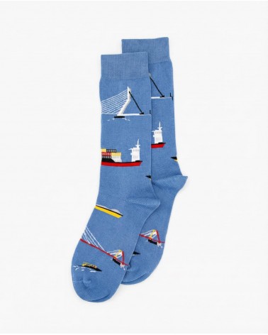 Die Maas Rotterdam - Coole Socken aus Bio Baumwolle - Hellblau Alfredo Gonzales socke kuschelsocken für damen lustig herren f...