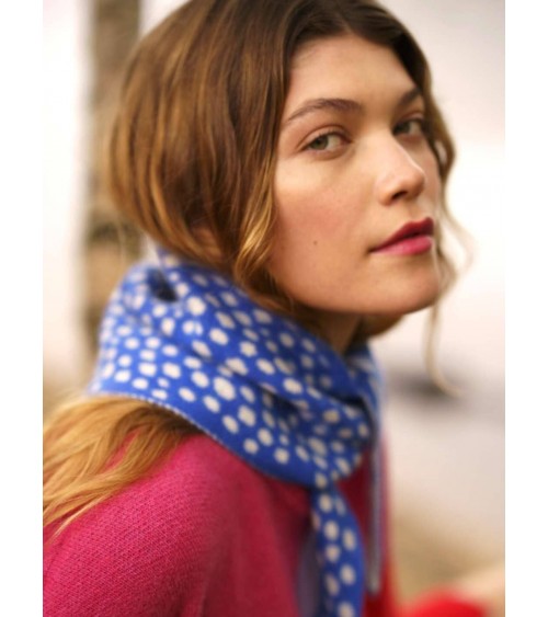 Punkteschal, wendbare Dreieckstuch aus Wolle - Spotty Blau Donna Wilson Damen Winter Winterschal Herrenschal woll schal mit f...