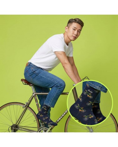Vélos - Chaussettes en coton bio - Bleu marine Alfredo Gonzales jolies pour femme originales pour homme chausset rigolotes dr...