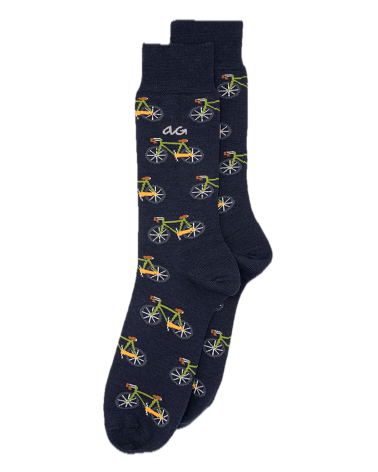 Vélos - Chaussettes en coton bio - Bleu marine Alfredo Gonzales jolies pour femme originales pour homme chausset rigolotes dr...