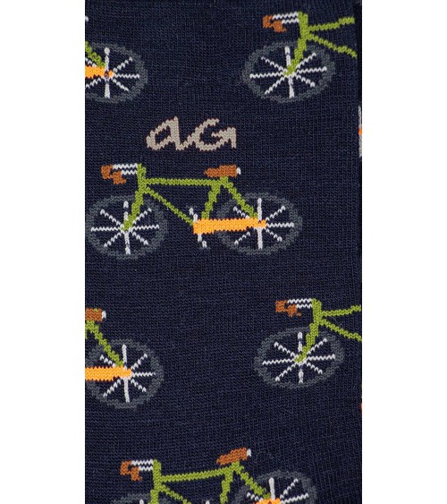 Bicycles - Fun Organic Cotton Socks - Navy Blue