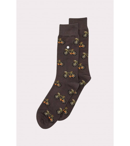 Bicycles - Fun Cotton Socks - Brown