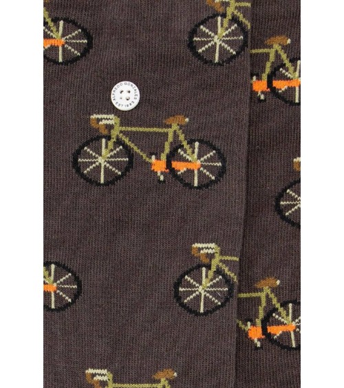 Biciclette - Calze divertenti in cotone - Marrone