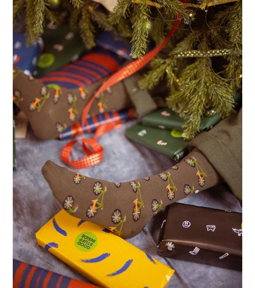 Fahrräder - Coole Socken mit Motiv - Braun Alfredo Gonzales socke kuschelsocken für damen lustig herren farbige coole socken