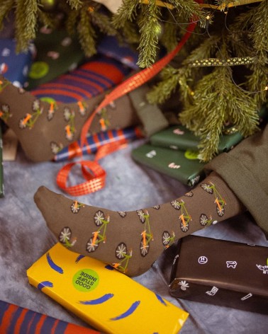 Fahrräder - Coole Socken mit Motiv - Braun Alfredo Gonzales socke kuschelsocken für damen lustig herren farbige coole socken