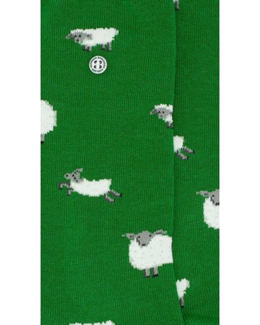 Moutons - Chaussettes fantaisie en coton - Vert Alfredo Gonzales jolies pour femme originales pour homme chausset rigolotes d...