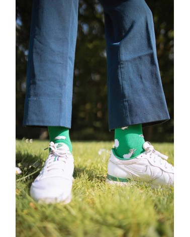 Moutons - Chaussettes fantaisie en coton - Vert Alfredo Gonzales jolies pour femme originales pour homme chausset rigolotes d...