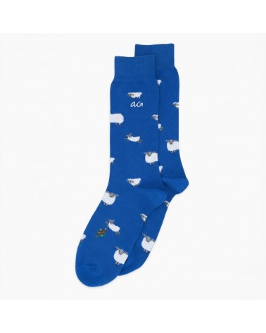 Moutons - Chaussettes fantaisie en coton - Bleu Alfredo Gonzales jolies pour femme originales pour homme chausset rigolotes d...
