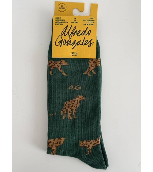 Jaguar - Coole Socken mit Motiv - Armygrün Alfredo Gonzales socke kuschelsocken für damen lustig herren farbige coole socken