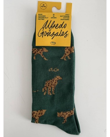 Jaguar - Coole Socken mit Motiv - Armygrün Alfredo Gonzales socke kuschelsocken für damen lustig herren farbige coole socken