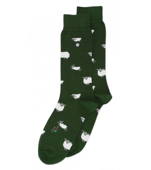 Pecore - Calze divertenti in cotone - Verde army