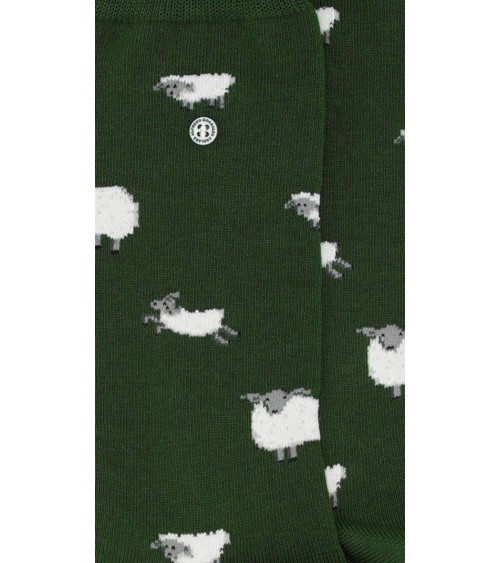 Pecore - Calze divertenti in cotone - Verde army