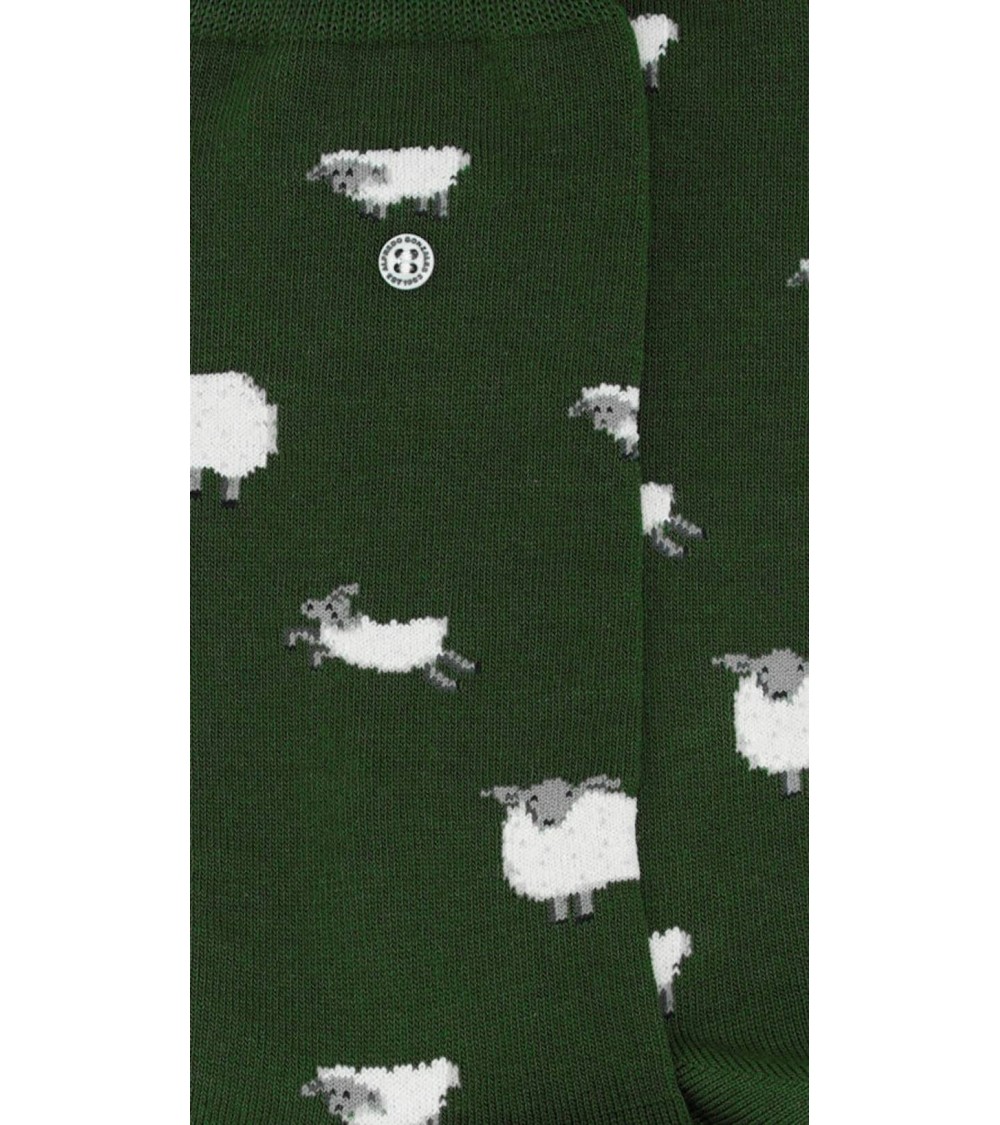 Moutons - Chaussettes fantaisie en coton - Vert Army Alfredo Gonzales jolies pour femme originales pour homme chausset rigolo...