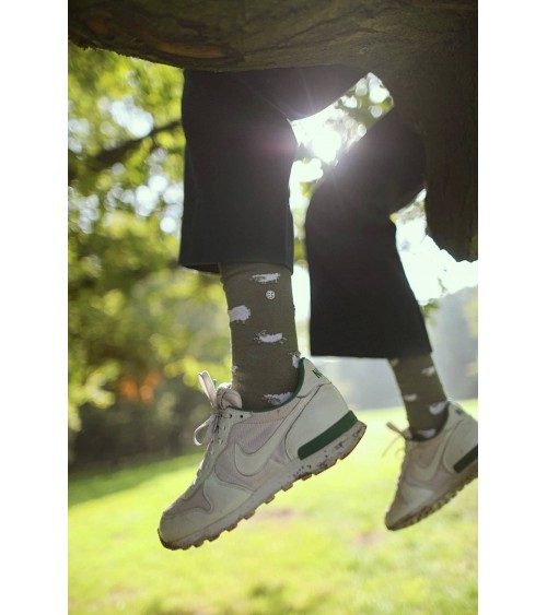 Sheep - Fun Cotton Socks - Army Green