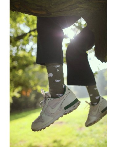 Schafe - Lustige Socken mit Motiv - Army Grün Alfredo Gonzales socke kuschelsocken für damen lustig herren farbige coole socken