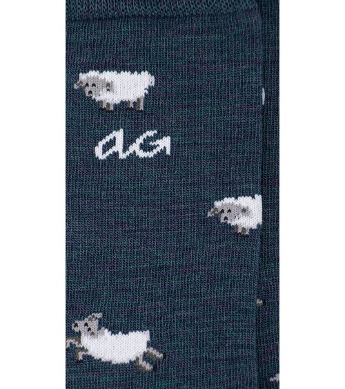 Schafe - Lustige Merino Socken - Petrol Blau Alfredo Gonzales socke kuschelsocken für damen lustig herren farbige coole socken