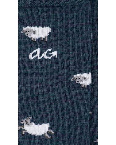 Schafe - Lustige Merino Socken - Petrol Blau Alfredo Gonzales socke kuschelsocken für damen lustig herren farbige coole socken