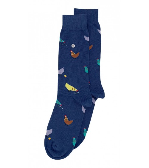 Poules - Chaussettes fantaisie en coton - Bleu marine Alfredo Gonzales jolies pour femme originales pour homme chausset rigol...