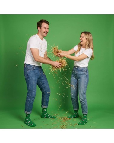 Kühe - Lustige Socken mit Motiv - Grün Alfredo Gonzales socke kuschelsocken für damen lustig herren farbige coole socken