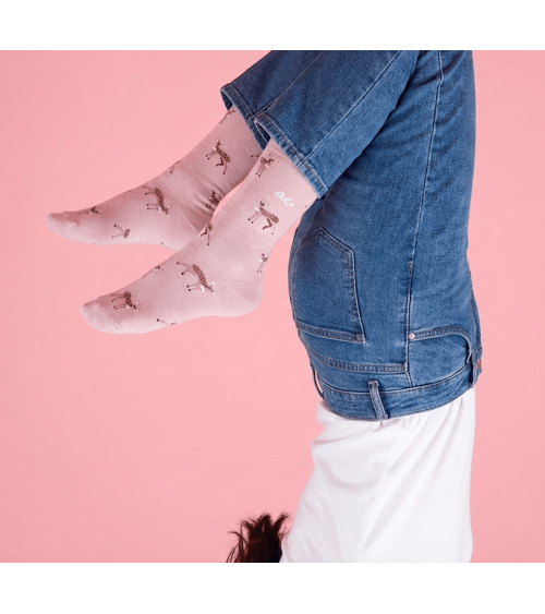 Rehe - Coole Socken aus Bio Baumwolle - Rosa Alfredo Gonzales socke kuschelsocken für damen lustig herren farbige coole socken