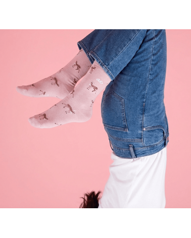 Rehe - Coole Socken aus Bio Baumwolle - Rosa Alfredo Gonzales socke kuschelsocken für damen lustig herren farbige coole socken
